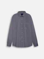 Front view of men’s ash grey premium polyester cotton regular fit shirt by Ekrangi