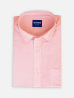 Folded men’s blush pink premium polyester cotton regular fit shirt by Ekrangi
