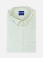 Folded men’s buttercream yelllow premium cotton regular fit shirt by Ekrangi