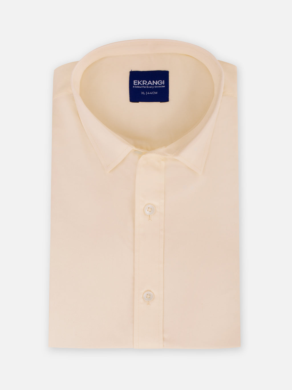 Folded men’s dawn orange premium cotton regular fit shirt by Ekrangi