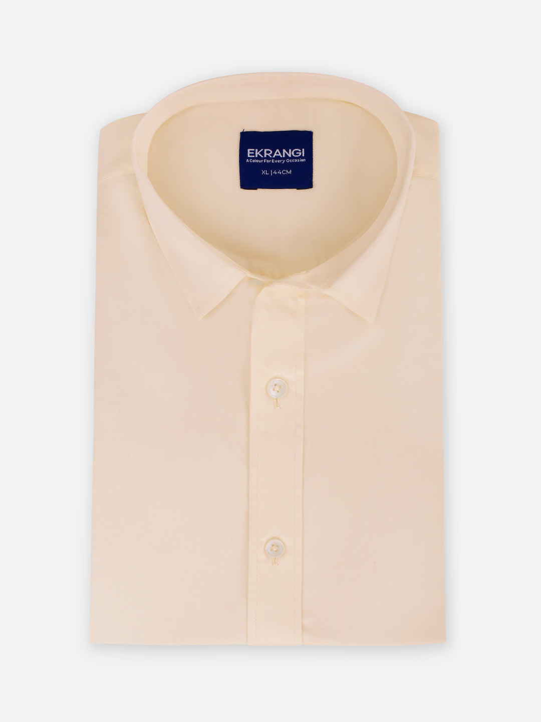 Folded men’s dawn orange premium cotton regular fit shirt by Ekrangi
