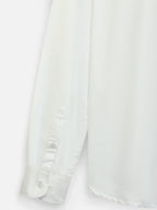 Close-up of fabric of men’s dawn yellow premium polyester cotton shirt by Ekrangi