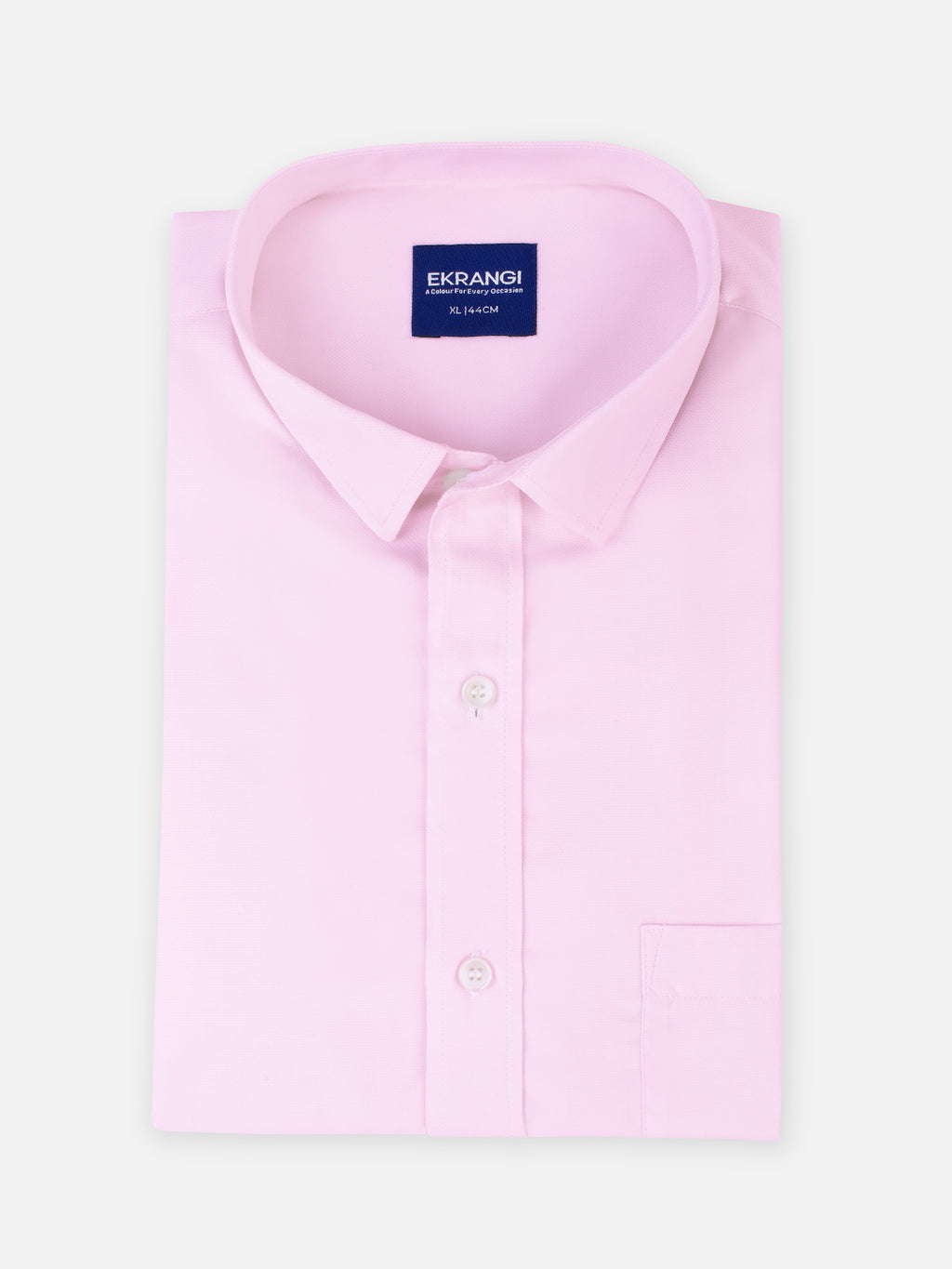Folded men’s dusty pink premium cotton regular fit shirt by Ekrangi