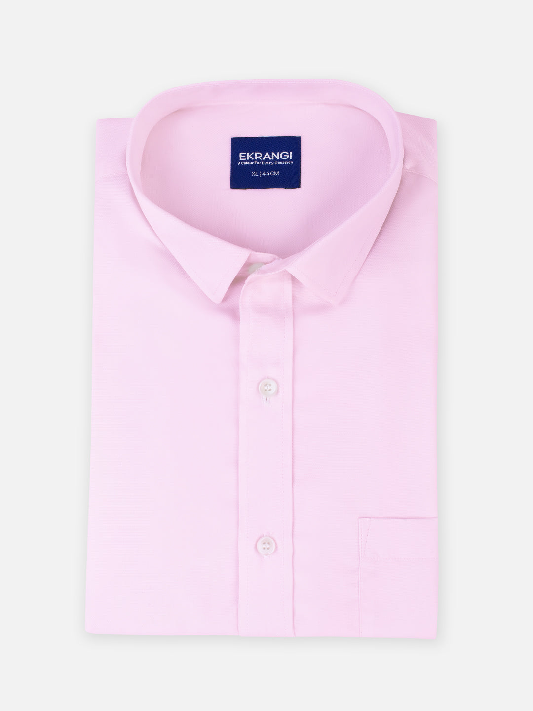 Folded men’s dusty pink premium cotton regular fit shirt by Ekrangi