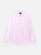 Front view of men’s dusty pink premium cotton regular fit shirt by Ekrangi