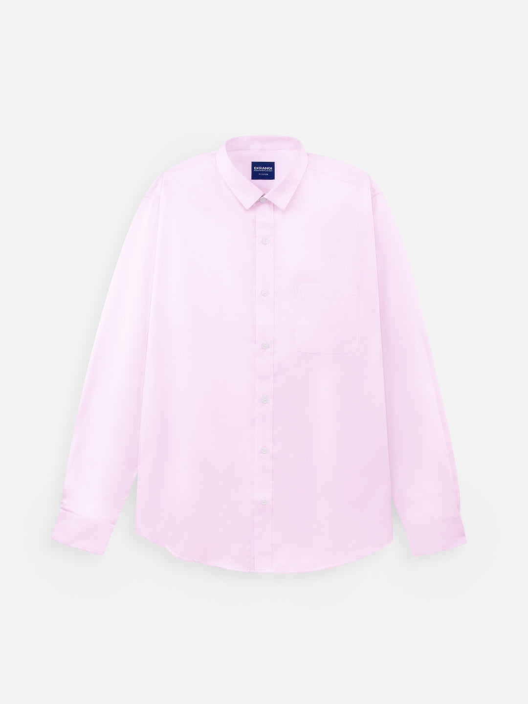 Front view of men’s dusty pink premium cotton regular fit shirt by Ekrangi