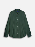 Front view of men’s emerald green premium cotton regular fit shirt by Ekrangi