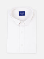 Folded men’s frost white premium cotton regular fit shirt by Ekrangi