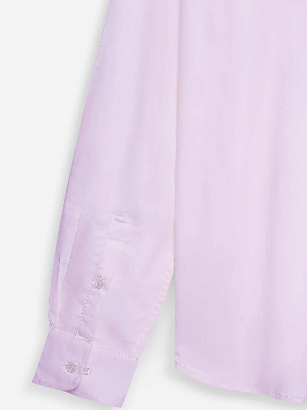 Close-up of fabric of men’s heirloom lavender cotton sateen shirt by Ekrangi