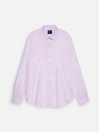 Front view of men’s heirloom lavender cotton sateen regular fit shirt by Ekrangi