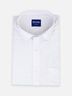 Folded men’s ivory white premium polyester cotton regular fit shirt by Ekrangi
