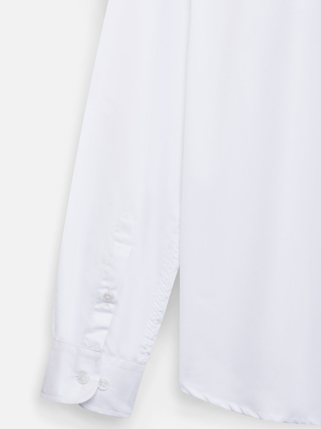 Close-up of fabric of men’s ivory white premium polyester cotton shirt by Ekrangi