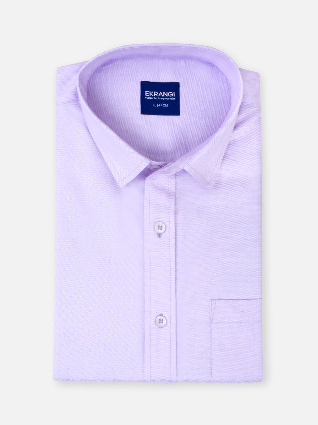 Folded men’s lilac lavender premium cotton regular fit shirt by Ekrangi
