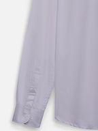 Close-up of fabric of men’s mauve purple premium polyester cotton shirt by Ekrangi