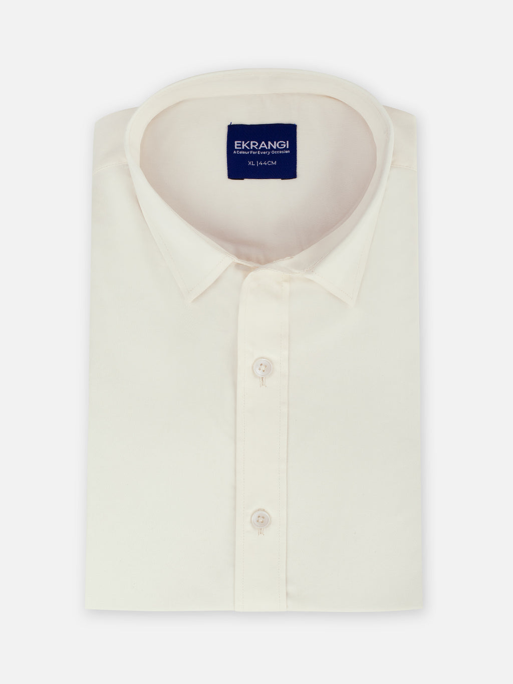 Folded men’s metro white premium cotton regular fit shirt by Ekrangi