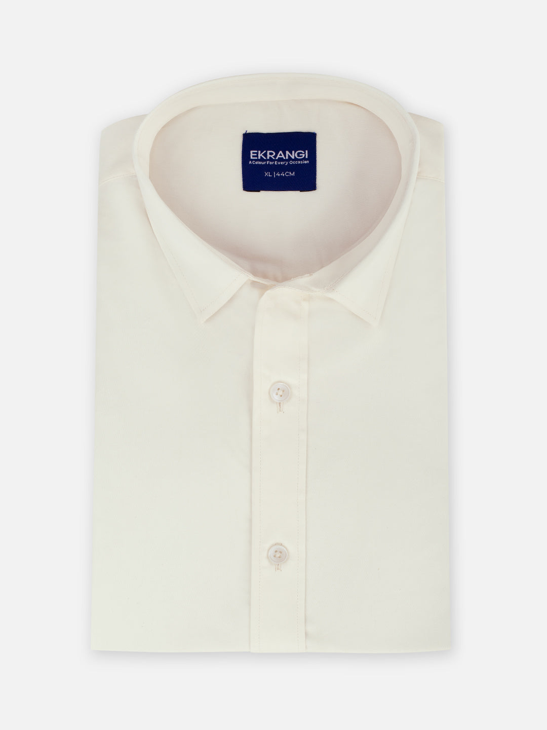 Folded men’s metro white premium cotton regular fit shirt by Ekrangi