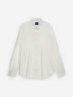 Front view of men’s metro white premium cotton regular fit shirt by Ekrangi