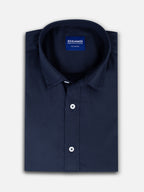 Folded men’s midnight blue premium cotton regular fit shirt by Ekrangi