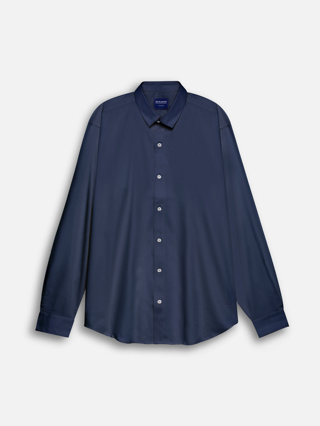 Front view of men’s midnight blue premium cotton regular fit shirt by Ekrangi