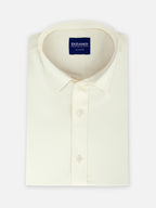 Folded men’s pearl yellow cotton sateen regular fit shirt by Ekrangi