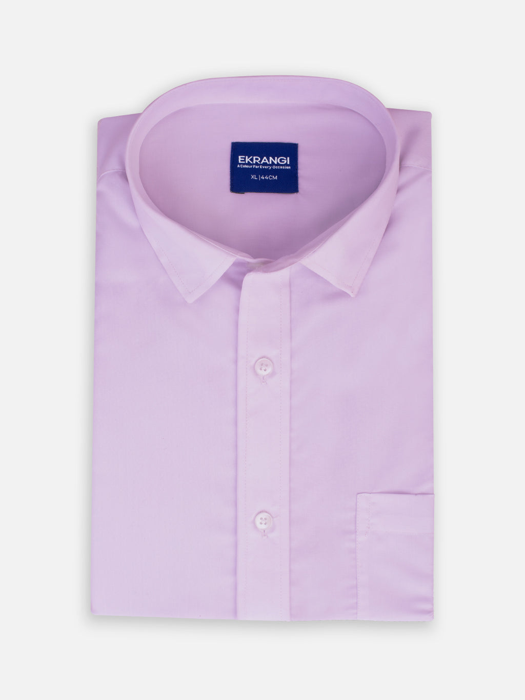 Folded men’s refined lavender premium polyester cotton regular fit shirt by Ekrangi