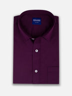 Folded men’s regal purple premium polyester cotton regular fit shirt by Ekrangi