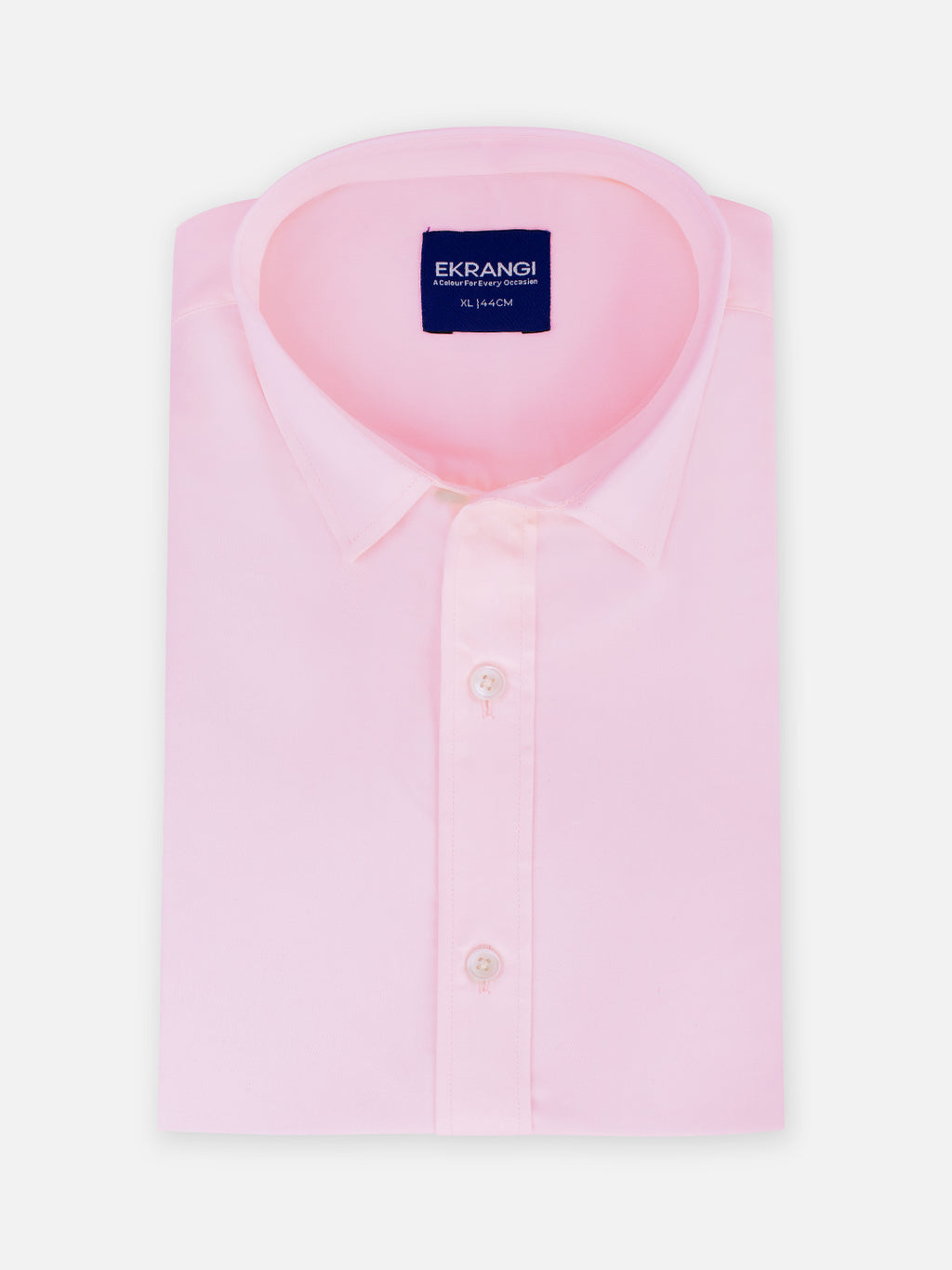 Folded men’s rose quartz pink cotton sateen regular fit shirt by Ekrangi