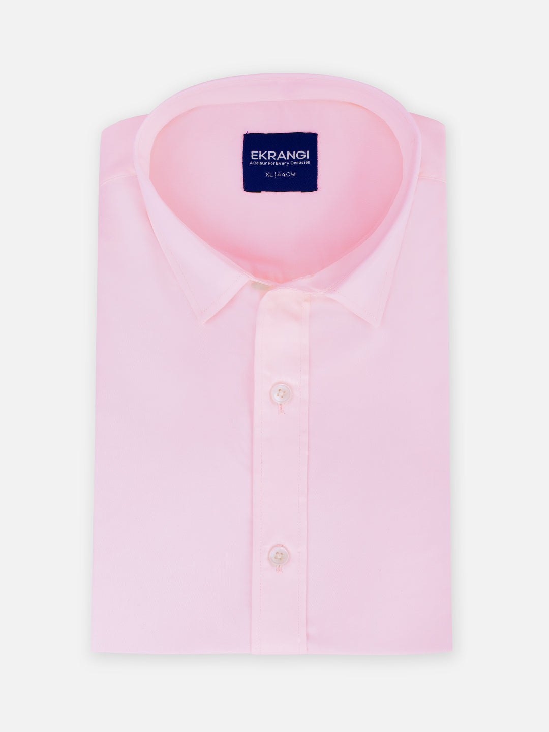 Folded men’s rose quartz pink cotton sateen regular fit shirt by Ekrangi