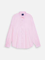Front view of men’s rose quartz pink cotton sateen regular fit shirt by Ekrangi