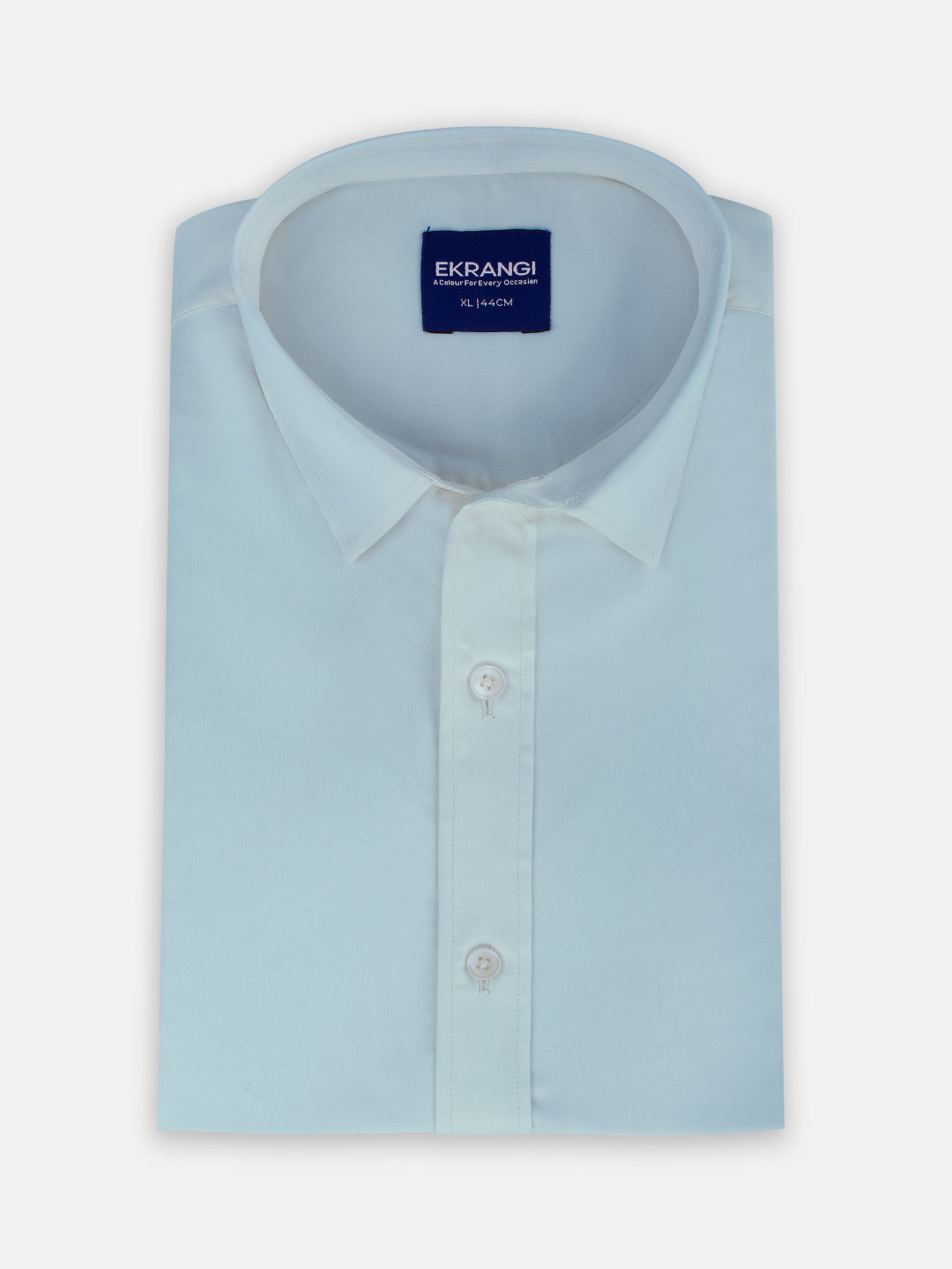 Folded men’s skyline blue premium cotton regular fit shirt by Ekrangi