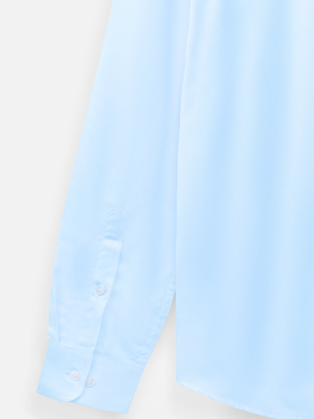 Close-up of fabric of men’s tranquil blue premium cotton shirt by Ekrangi