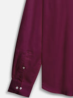 Close-up of fabric of men’s velvet purple premium cotton shirt by Ekrangi